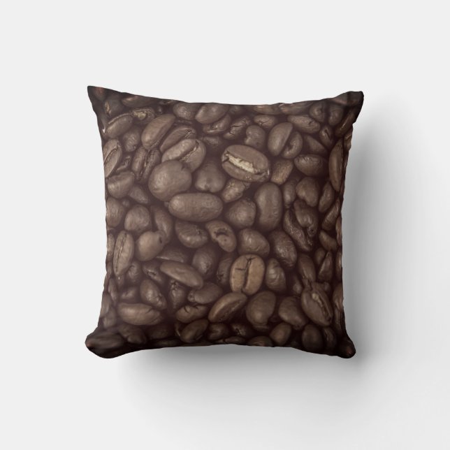 Coussin Fèves de café foncées (Recto)