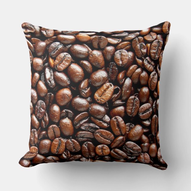 Coussin Fèves de café grillées foncées (Recto)