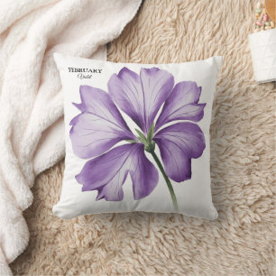 Coussin Février Fête d'anniversaire : Violet cadeau person