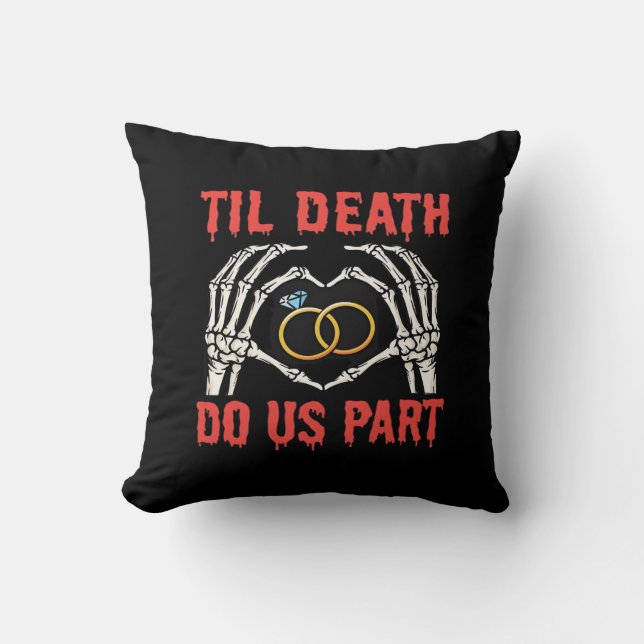 Coussin Fiançailles d'Halloween jusqu'à la mort faisons-no (Recto)