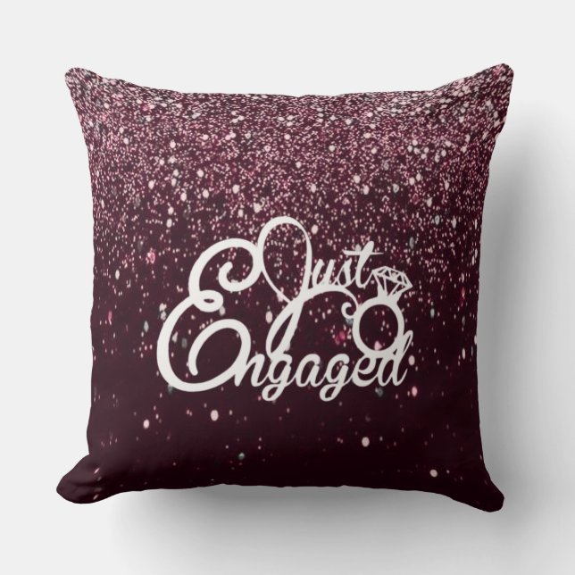Coussin Fiançailles Romantiques avec Paillettes de Bourgog (Recto)