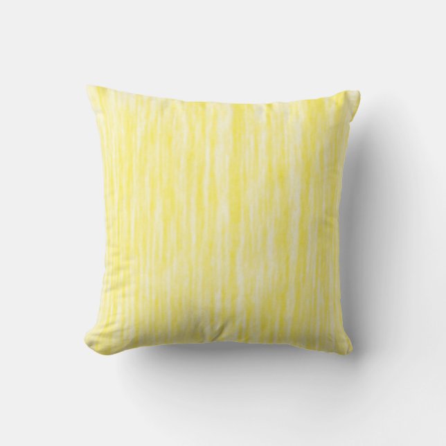 Coussin fibre jaune et blanche ensoleillé / lignes lancer  (Recto)