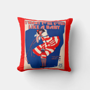 Coussin Fiche de la chanson des années 1920 I Want to Be L