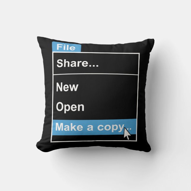 Coussin Fichier faire une copie de l'informatique (Recto)