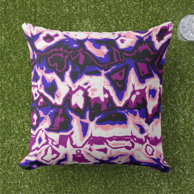 Coussin Fidèle Bohème Rétro Marbré Rayures Fierté Genderfl (Herbe)