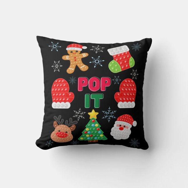 Coussin Fidget Pop Noël Santa Renne (Recto)