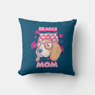 Coussin Fier Beagle maman chien
