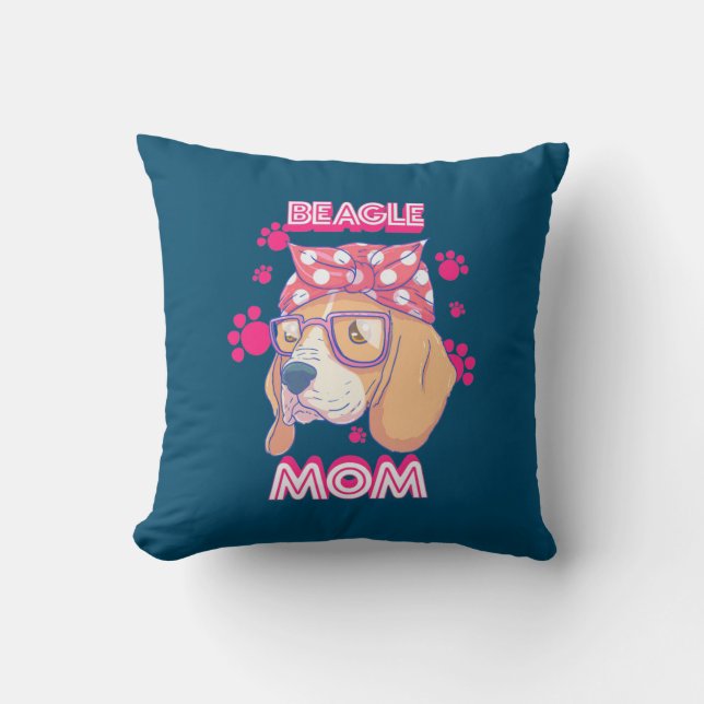 Coussin Fier Beagle maman chien (Recto)