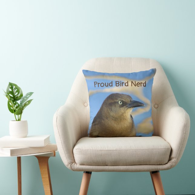 Coussin Fier Bird Nerd Blackbird Hobby Birdwatcher (Chaise)