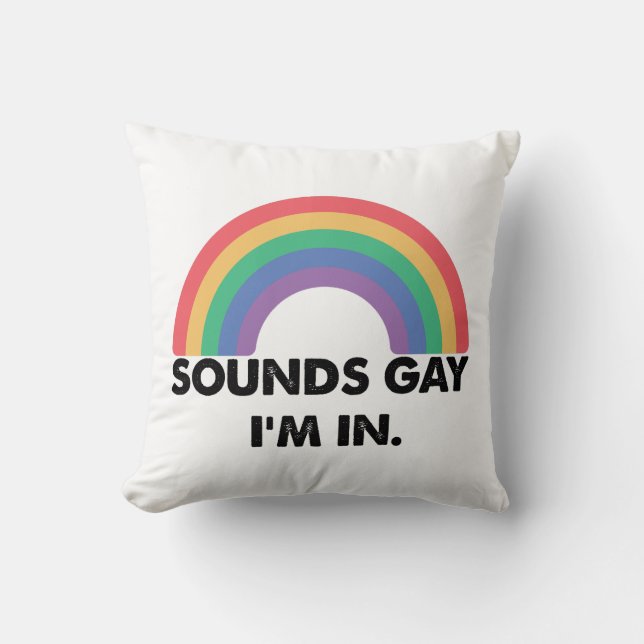 Coussin Fier de moi, je suis en mois de la fierté arc-en-c (Recto)