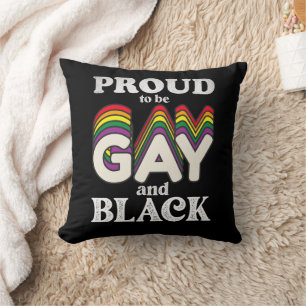Coussin Fier d'être gay et noir Fierté LGBT