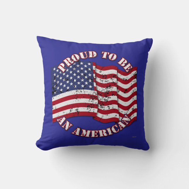 Coussin Fier d'être un Américain avec les Etats-Unis Drape (Recto)