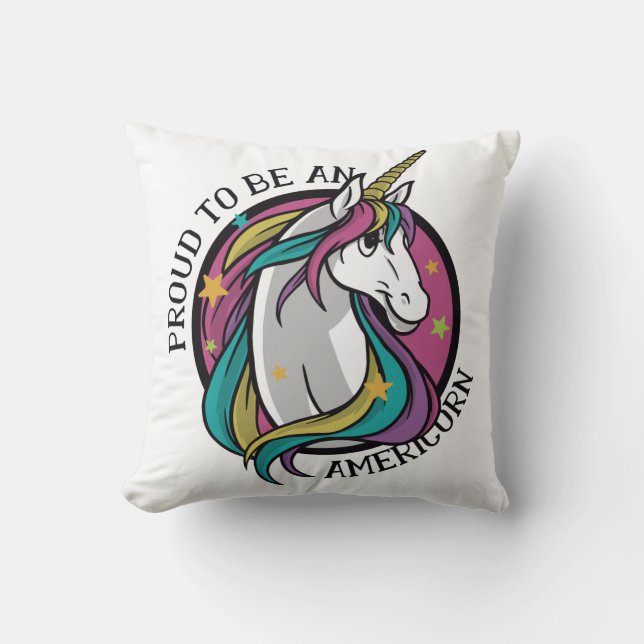 Coussin Fier d'être un Americorn (Recto)