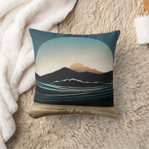 Coussin Fierce Minimaliste Monta plage Ocean Wave Logo -