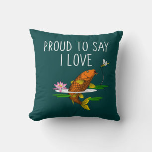 Coussin Fière de dire que j'aime les Koi !