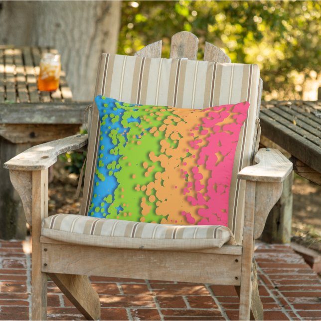 Coussin Fière de Groovy Rétro Bubbly Trippy Funky Panroman (Chaise)