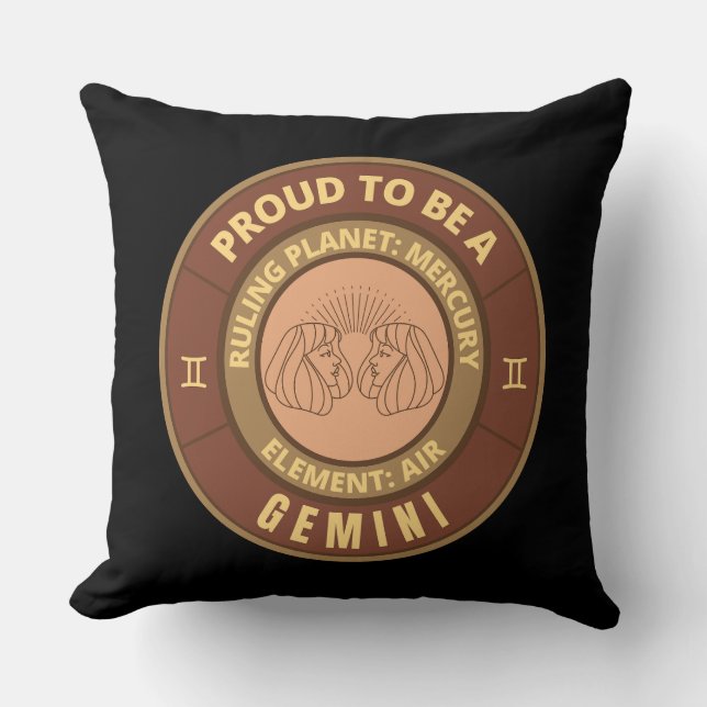 Coussin Fière d'être Gémeaux (Recto)