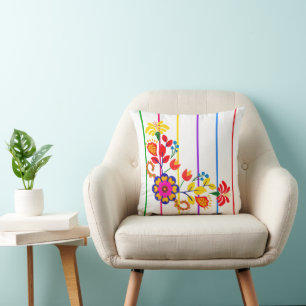 Coussin Fière d'être Latino Baby shower   Fleurs et rayure