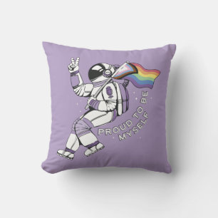 Coussin Fière D'Être Moi-Même Astronaute LGBTQ