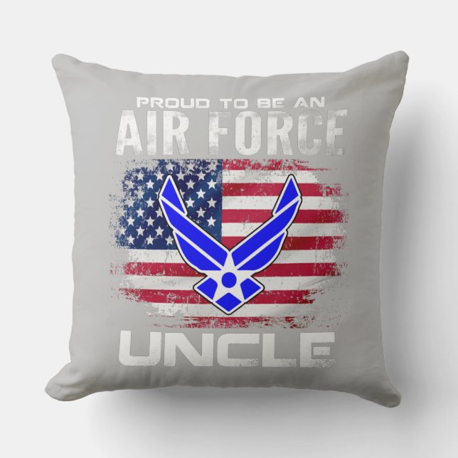 Coussin Fière D'Être Un Oncle De L'Armée De L'Air Drapeau  (Recto)