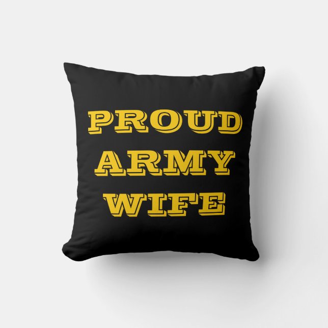 Coussin Fière épouse de l'armée (Recto)