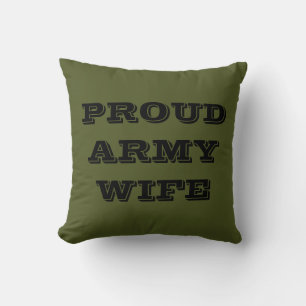 Coussin Fière épouse de l'armée