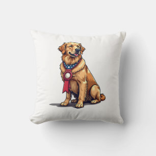 Coussin Fière Golden Retriever Américaine Vintage Tee 4