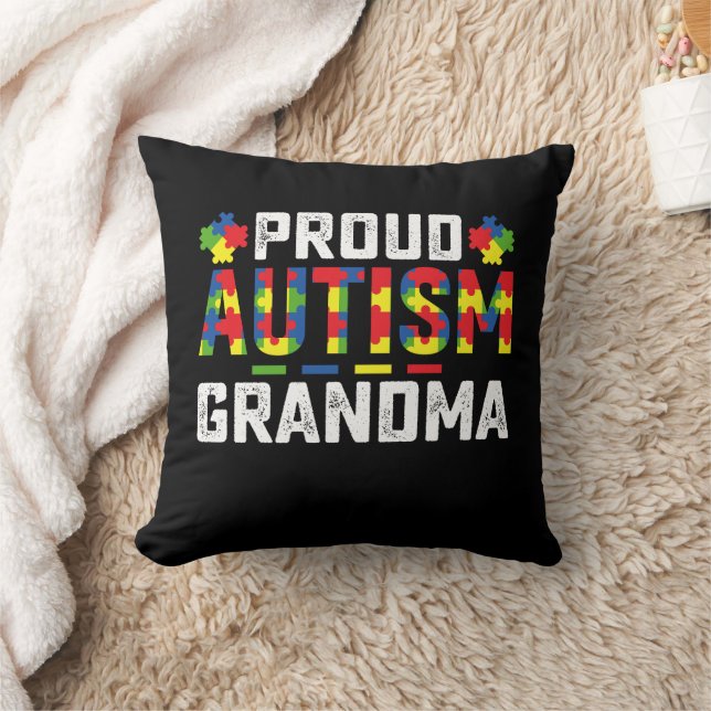 Coussin Fière grand-mère autiste de sensibilisation à la f (Couverture)