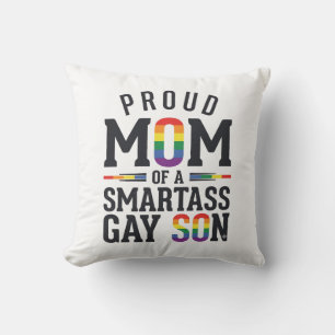 Coussin Fière maman d'un fils gay insolent Vintage T-shirt