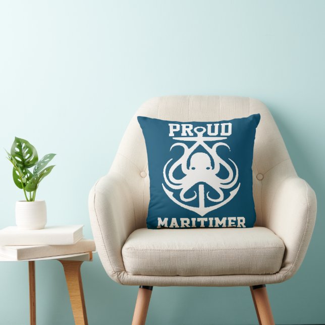 Coussin Fière Maritimer ancre pieuvre phare route T (Chaise)