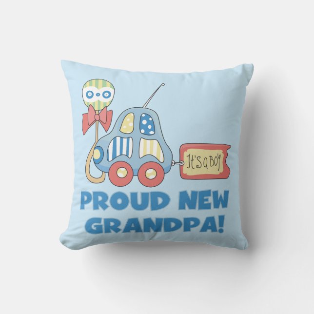 Coussin Fière nouvelle voiture grand-père C'est un cadeau  (Recto)