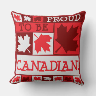 Coussin Fière patriotique d'être canadienne