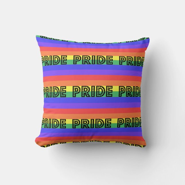 Coussin Fierté arc-en-ciel (Recto)