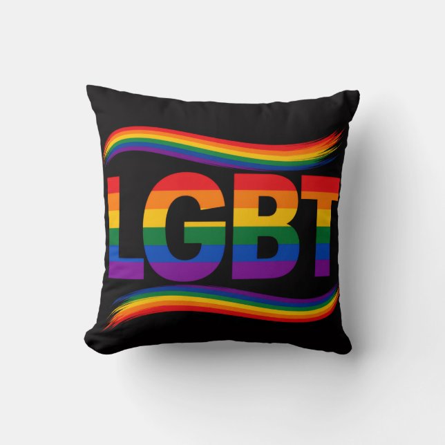 Coussin Fierté arc-en-ciel LGBT (Recto)