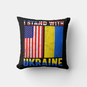 Coussin Fierté Contre L'Ukraine Vintage Amérique Ukrainien