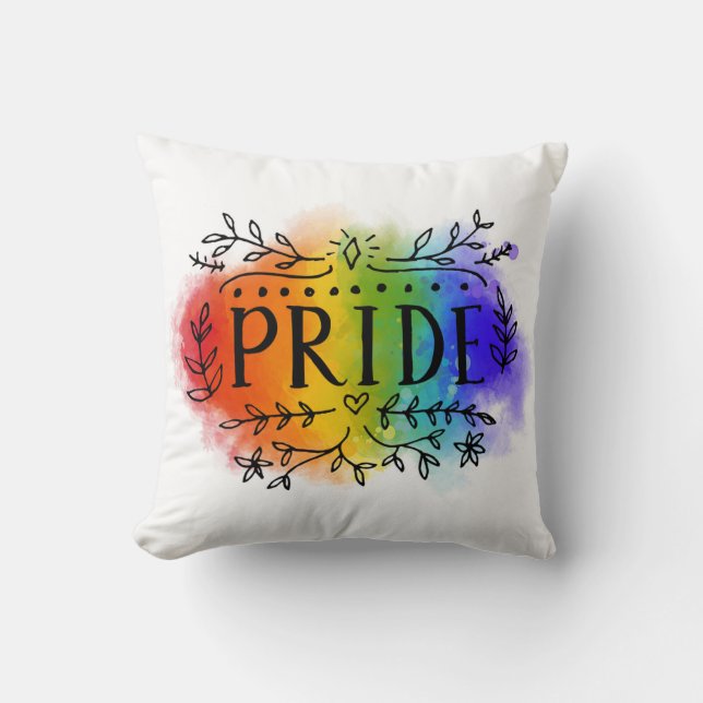 Coussin Fierté en aquarelle (Recto)