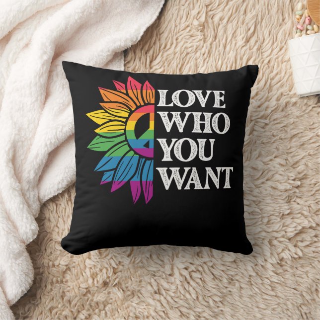Coussin Fierté LGBT Aimez Qui Vous Voulez Gay Lesbienne (Couverture)