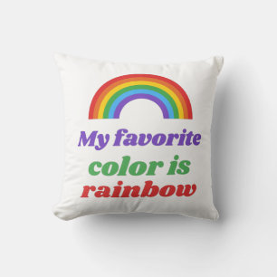 Coussin Fierté - Ma couleur préférée est arc-en-ciel. Chap