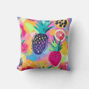 Coussin Fiesta Abstraite de fruits tropicaux Paradise