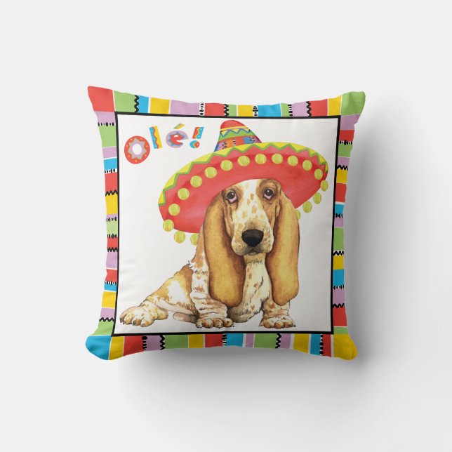 Coussin Fiesta Basset (Recto)