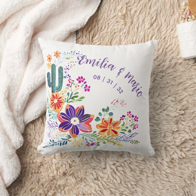 Coussin FIESTA Cactus Artisanat Fleurs Personnalisé (Couverture)