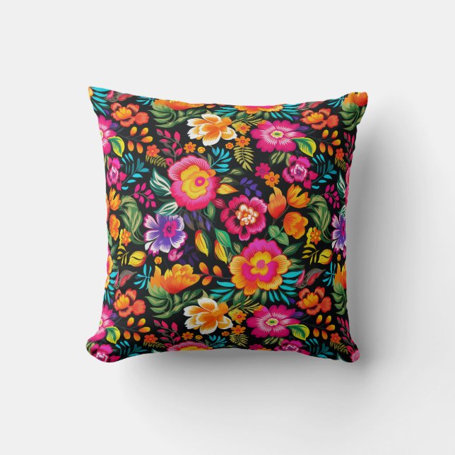 Coussin Fiesta Floral Extravaganza (Recto)