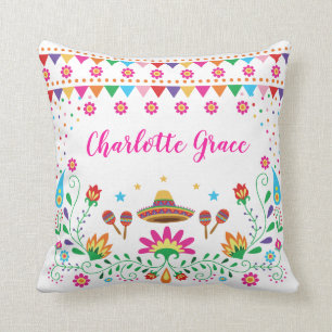 Coussin Fiesta mexicaine/Senorita floral mexicain Nursery