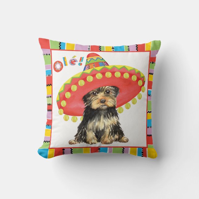 Coussin Fiesta Yorkie (Recto)
