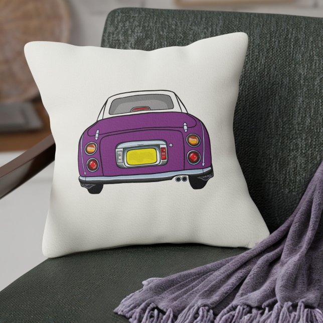 Coussin Figarations Jote Violet Figaro Crème voiture (A pretty purple figaro car pillow for your home or your figgy)