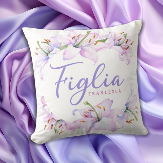 Coussin Figlia Cadeau italien personnalisé pour fille (Créateur téléchargé)