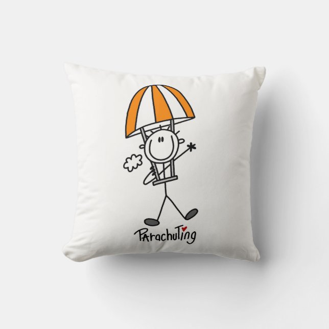 Coussin Figure de bâton de parachutisme (Recto)