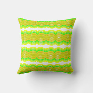 Coussin Figure Vert Et Jaune Huit Art Motif