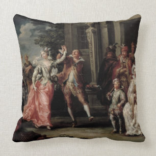 Coussin Figures dansant en dehors d'un palais (paires avec