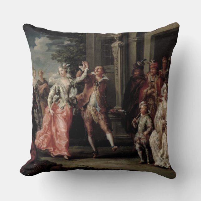 Coussin Figures dansant en dehors d'un palais (paires avec (Recto)
